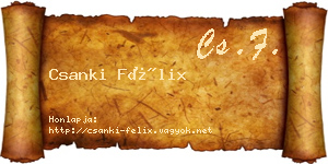 Csanki Félix névjegykártya